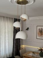 Eskitme Beton Üçlü Sarkıt Avize