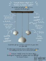 Beyaz Üçlü Yemek Masası Sarkıt Avize - Görsel 7