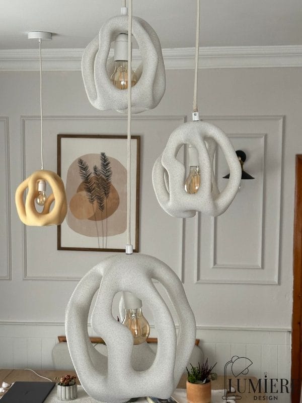 131 Beehive Üçlü Sarkıt Avize - Beton Görünümlü - Görsel 1