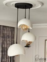 Siyah Beton Üçlü Avize - Modern Sarkıt Lamba | 3'lü - Görsel 3