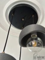 Siyah Asil Beton Avize Üçlü Sarkıt - Görsel 5