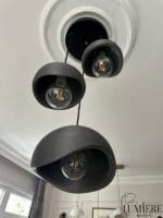 Siyah Asil Beton Avize Üçlü Sarkıt - Görsel 3