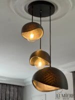 Siyah Asil Beton Avize Üçlü Sarkıt - Görsel 2