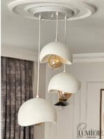 Beyaz Üçlü Sarkıt Avize - Modern Beton | 3'lü