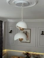 Beyaz Beton İkili Sarkıt Avize