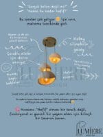 Eskitme Beton Üçlü Sarkıt Avize - Görsel 5