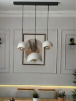 Siyah Üçlü Yemek Masası Sarkıt Avize - Beton Avize