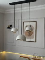 Siyah Üçlü Yemek Masası Sarkıt Avize - Beton Avize - Görsel 3