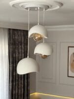 Beyaz Üçlü Sarkıt Avize - Modern Beton | 3'lü - Görsel 4