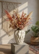 Geniş Dalgalı Seramik Vazo - Görsel 2