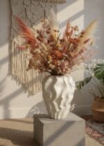 Geniş Dalgalı Seramik Vazo