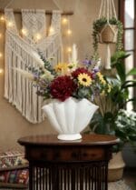 Deniz Kabuğu Seramik Vazo