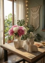 Sanatsal İnsan Figürlü Seramik Vazo Seti