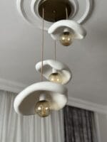 Leaf Avize – Eskitme Üçlü Sarkıt Modern Beton Görünümlü