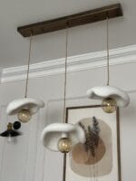 Leaf Avize – Eskitme Üçlü Yemek Masası Sarkıt Modern Beton Görünümlü