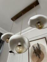 Leaf Avize – Eskitme Üçlü Yemek Masası Sarkıt Modern Beton Görünümlü - Görsel 2