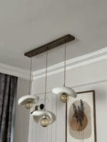 Leaf Avize – Eskitme Üçlü Yemek Masası Sarkıt Modern Beton Görünümlü - Görsel 4