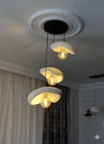 Leaf Avize – Siyah Üçlü Sarkıt Modern Beton Görünümlü - Görsel 4