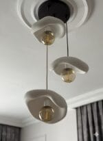 Leaf Avize – Siyah Üçlü Sarkıt Modern Beton Görünümlü - Görsel 3