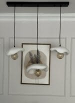 Leaf Avize – Siyah Üçlü Yemek Masası Sarkıt Modern Beton Görünümlü - Görsel 2