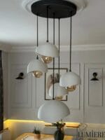 Siyah Beşli Sarkıt Avize – Modern Beton | 5’li