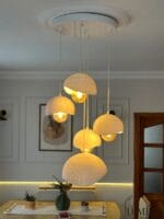 Beyaz Beşli Sarkıt Avize – Modern Beton | 5’li - Görsel 5