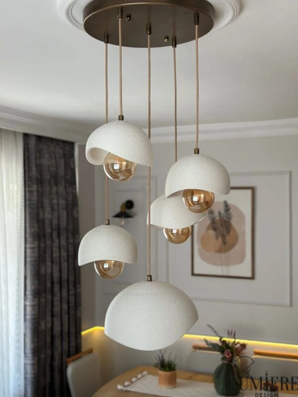 lumiere-site-besli-model-6 Eskitme Beşli Sarkıt Avize – Modern Beton | 5’li - Görsel 1