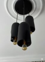 Luma Avize 3’lü SİYAH-SİYAH Bohem Sarkıt Avize – T125 LED Ampullü - Görsel 2